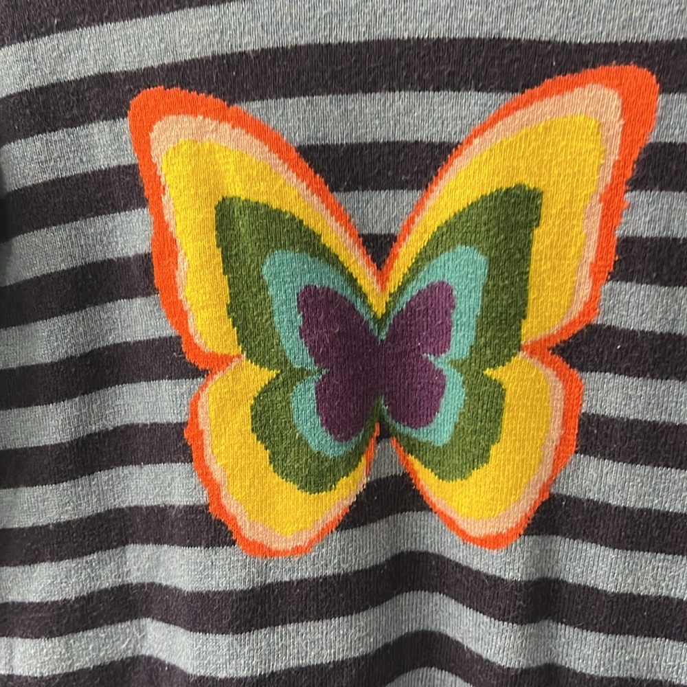 Mini Boden Blue Purple Rainbow Butterfly Long Sleeve Sweater Dress 13-14 Years - Picture 3 of 6